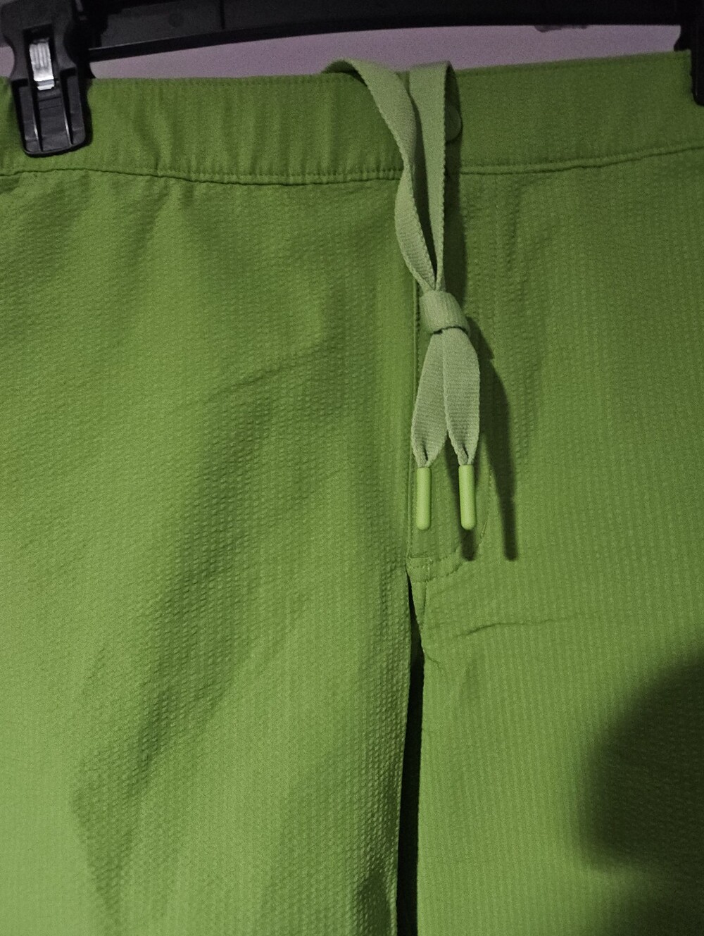 Men's Flat Front Drawstring Shorts in Lime Green